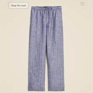 Jcrew Soleil Linen Pant in Blue Stripe